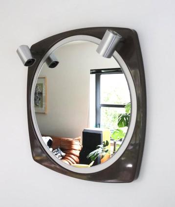 Vintage space age spiegel met verlichting Thema Italië 1970 beschikbaar voor biedingen