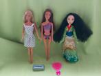 3 Barbiepoppen, 1 Disney Mulanpop & 2 Mattel poppen., Ophalen, Gebruikt