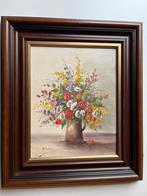 schilderij bloemen in vaas (gesigneerd), Antiek en Kunst, Ophalen