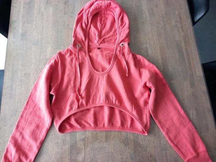 cropped hoodie - koraalroze - maat L, Vêtements | Femmes, Vêtements de sport, Comme neuf, Fitness ou Aérobic, Taille 42/44 (L)