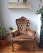 Fauteuil velours vintage mosgroen, Ophalen