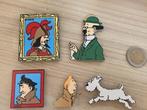 Kuifje 5 houten magneten Trousselier, Verzamelen, Stripfiguren, Kuifje