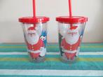 2 plastieke drinkglazen met rietje - Kerstmis - nieuw, Enlèvement ou Envoi, Neuf
