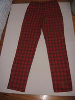 Vintage broek in tartan stof in rode kleur met ruit, Nieuw, Lang, Ophalen of Verzenden, Maat 36 (S)