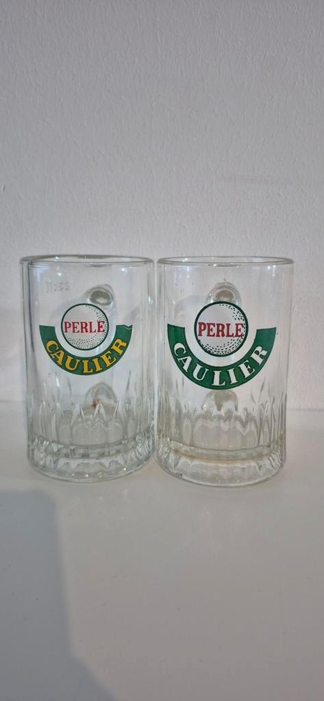 Zeldzame Set van 2x Perle Cauliez Bierpullen, Verzamelen, Biermerken, Pul(len), Ophalen