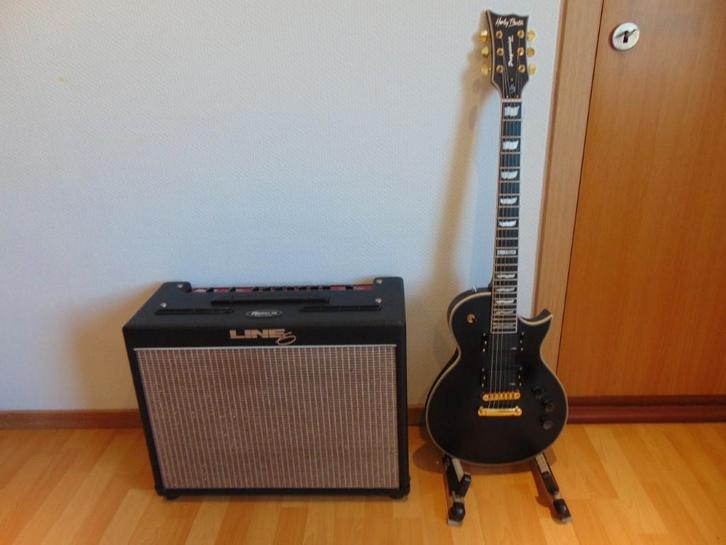 Les Paul SC-1000 SBK + Versterker Line 6 Flextone II ., Muziek en Instrumenten, Snaarinstrumenten | Overige, Nieuw, Overige typen