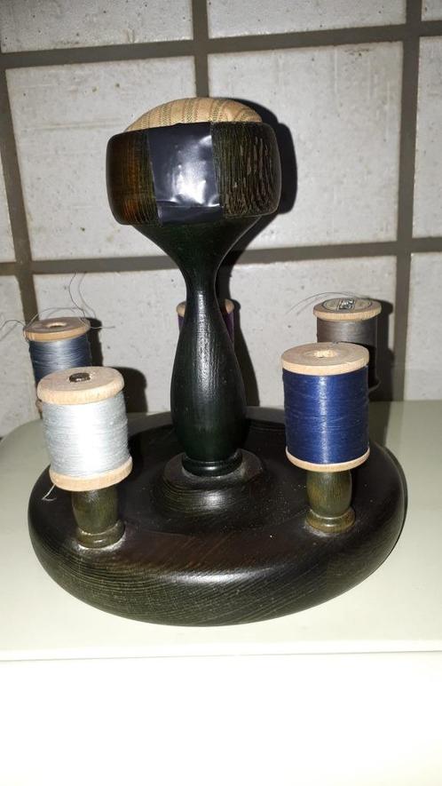 Vintage garenkloshouder of spoelstandaard in hard hout, Antiek en Kunst, Curiosa en Brocante, Ophalen of Verzenden
