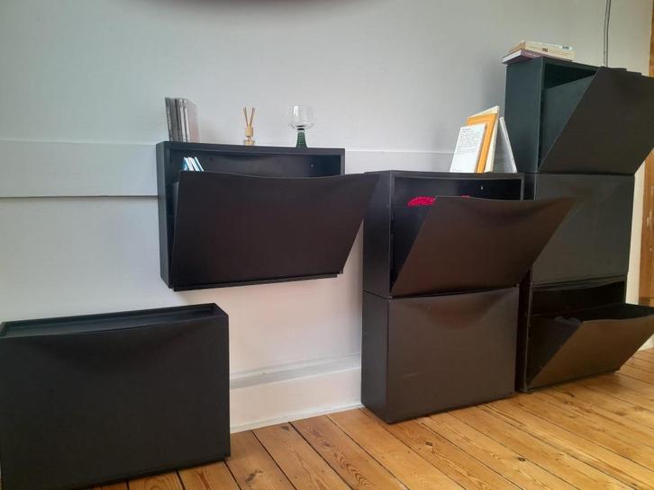 7 casiers muraux empilables noirs – design modulable, Maison & Meubles, Accessoires pour la Maison | Étagères murales & Rayons de bibliothèque