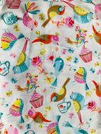 Hilco: vogels en cupcakes - viscose stof textiel 1,8m x 1,5m, Ophalen of Verzenden, Nieuw