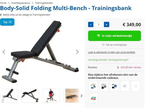 Fitness trainingsbank Body-Solid Folding Multi-Bench, Sport en Fitness, Fitnessapparatuur, Nieuw, Overige typen, Armen, Benen