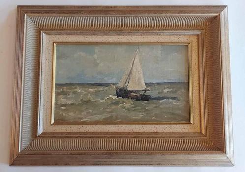 Schilderij Henri Arden 'Zeilbootje op zee', Antiek en Kunst, Kunst | Schilderijen | Klassiek, Ophalen of Verzenden