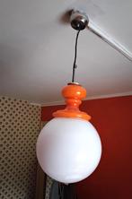 Vintage/retro plafondlamp in Opaline glas, Glas, Gebruikt, Retro, Ophalen