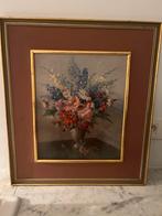 VINTAGE RETRO LIJST KADER PRENT BLOEMEN GOUDKLEUR, Ophalen of Verzenden