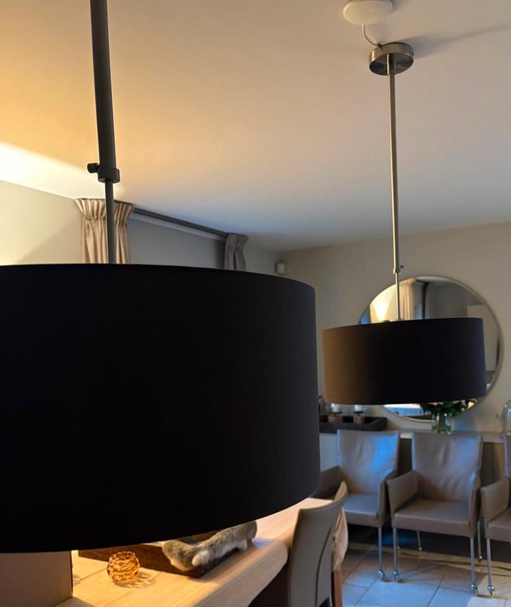 hanglampen (2) met  stoffen kap design diameter 48 cm, Huis en Inrichting, Lampen | Hanglampen, Nieuw, Ophalen