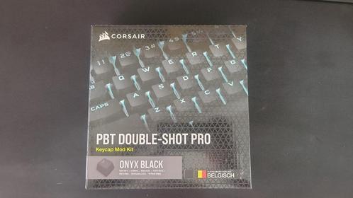 Corsair PBT Double-Shot Pro Keycap Set – Onyx Black (BE), Computers en Software, Toetsenborden, Nieuw, Azerty, Bedraad, Ergonomisch