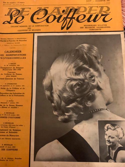 Le Coiffeur zeldzaam tijdschrift uit de jaren 50 - De Kapper, Verzamelen, Tijdschriften, Kranten en Knipsels, Tijdschrift, 1940 tot 1960