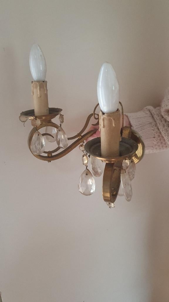 Paire d'appliques murale, Maison & Meubles, Lampes | Appliques, Enlèvement, Utilisé, Verre