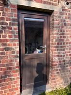 Deur dubbel glas hout (denk meranti) GERESERVEERD, Ophalen, Gebruikt, Minder dan 80 cm, Minder dan 200 cm