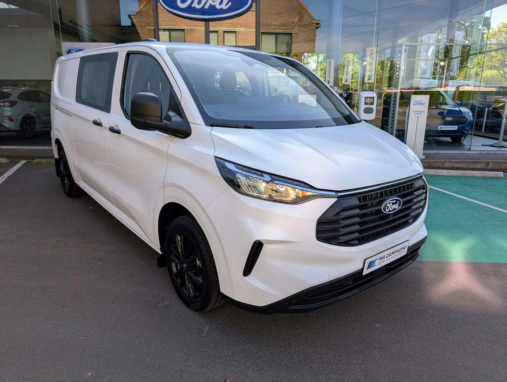Ford Transit Custom DC 6pl Trend 320L L2 2.0TDCi 136pk, Auto's, 100 kW, 4 deurs, Stof, Gebruikt