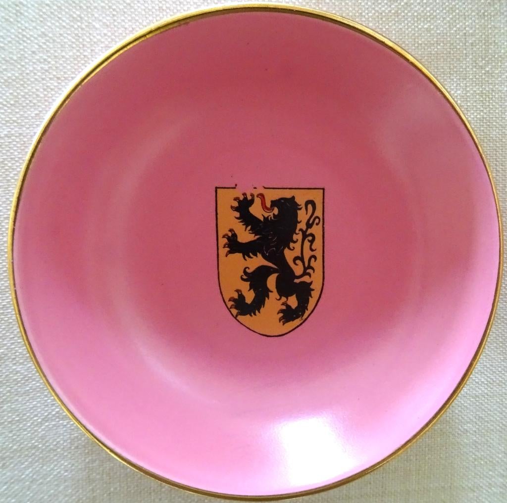 Boch la louvière. 5 schaaltjes met leeuw wapenschild, Ophalen of Verzenden