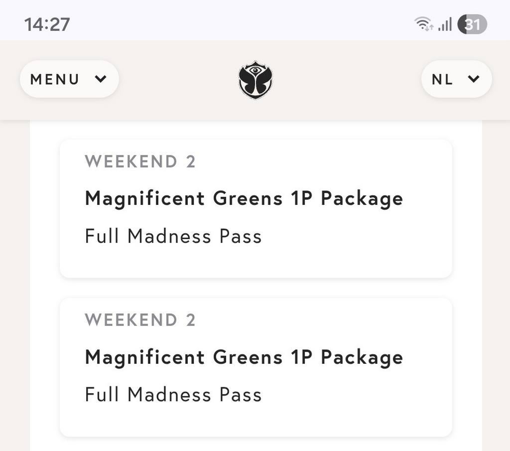 Tomorrowland MG weekend 2, Tickets & Billets