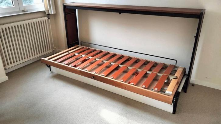 lit bureau convertible pliable, Maison & Meubles, Chambre à coucher | Lits, Utilisé, Une personne, 80 cm, 190 cm ou moins, Bois