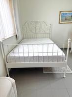 Lit (cadre de lit + sommier), Art deco, Enlèvement, Blanc, Deux personnes