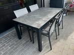 Tafel + stoelen, Tuin en Terras, Ophalen, Gebruikt