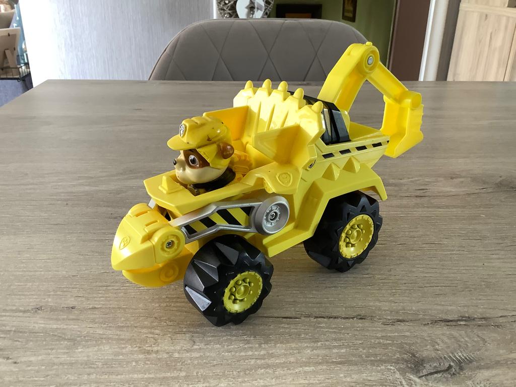 Paw Patrol Dino Rescue Rubble Deluxe voertuig, Ophalen of Verzenden, Zo goed als nieuw