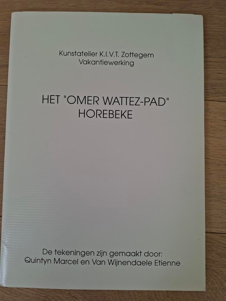 Carte avec dessins : Le sentier Omer Wattez, Horebeke, Antiquités & Art, Enlèvement ou Envoi
