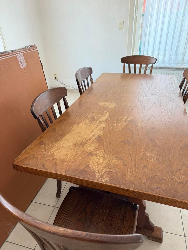 Tafel met 6 stoelen, Ophalen, Gebruikt, 4 tot 6 stoelen