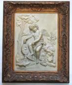 ArtKunst reliëfplaquette jachtvoorstelling in Roe Bros lijst, Antiek en Kunst, Ophalen of Verzenden