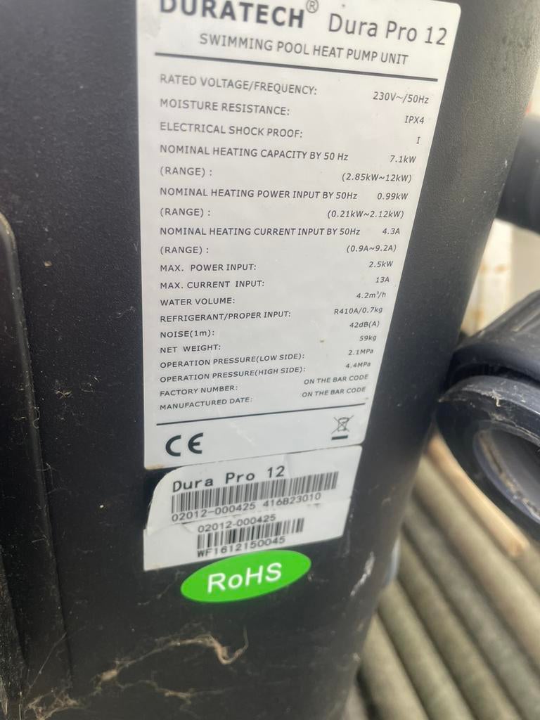 Warmtepomp, Jardin & Terrasse, Accessoires de piscine, Enlèvement, Utilisé