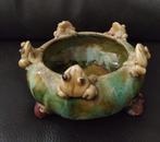 Antieke pot met kikkers , prachtig glazuur, Verzenden