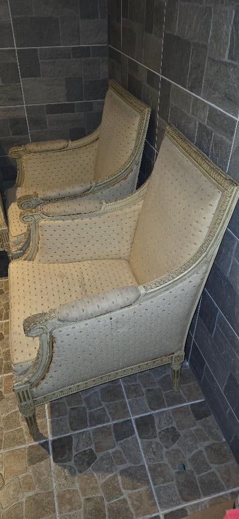 Prachtige Antieke Bergère Fauteuils – Lodewijk XVI, Antiek en Kunst, Antiek | Meubels | Stoelen en Sofa's, Ophalen