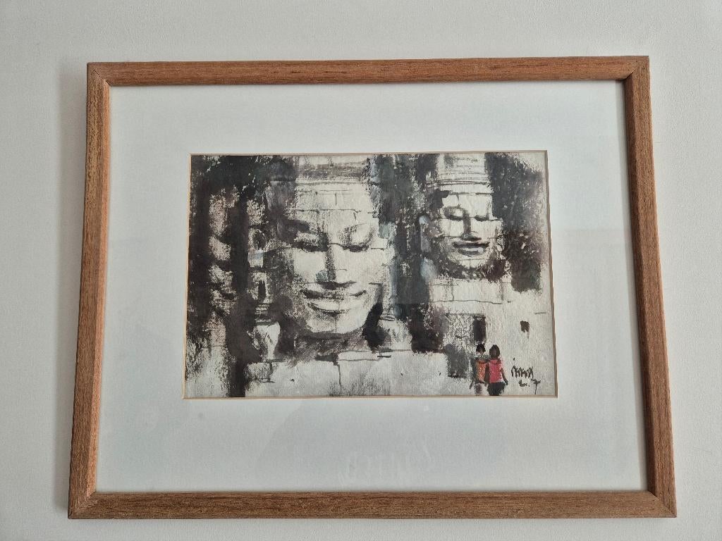 CAMBODJA BAYON TEMPEL, Antiquités & Art, Art | Peinture | Moderne, Enlèvement