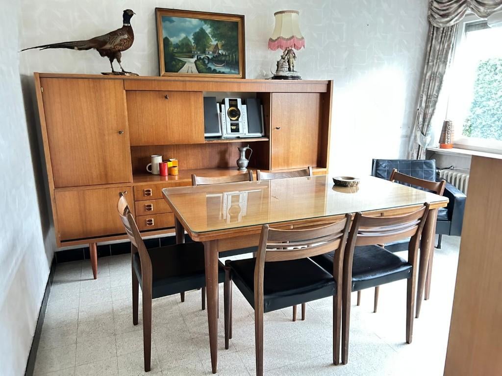 vintage teak eetplaats jaren 1960, Verzamelen, Retro, Ophalen, Huis en Inrichting