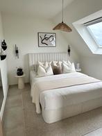 Lit coffre+matelas 160x200 beige- kofferbed 160x200beige bed, Enlèvement, Comme neuf