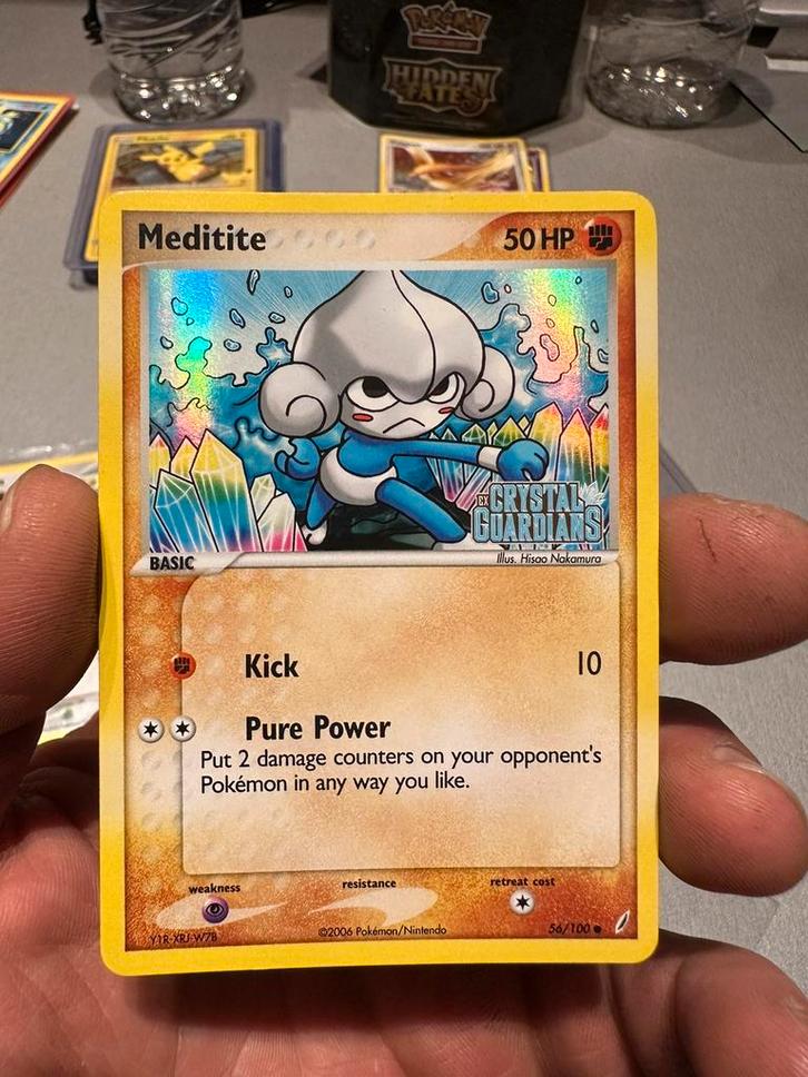 Pokémon Meditite 56/100 Ex Crystal Guardians holo stalmped, Hobby en Vrije tijd, Verzamelkaartspellen | Pokémon, Zo goed als nieuw