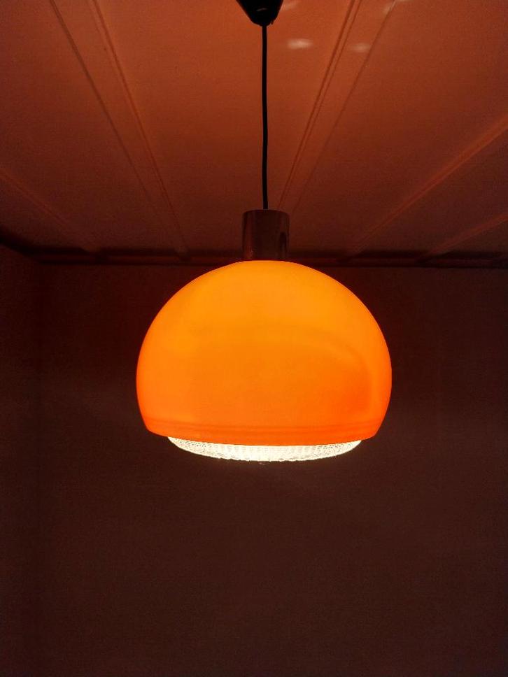 Vintage Space Age Hanglamp, Jaren 70, Huis en Inrichting, Lampen | Plafondlampen, Gebruikt, Glas, Kunststof, Ophalen of Verzenden