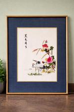 Oud Aziatisch borduurraam - kraanvogels en bloemen, Ophalen