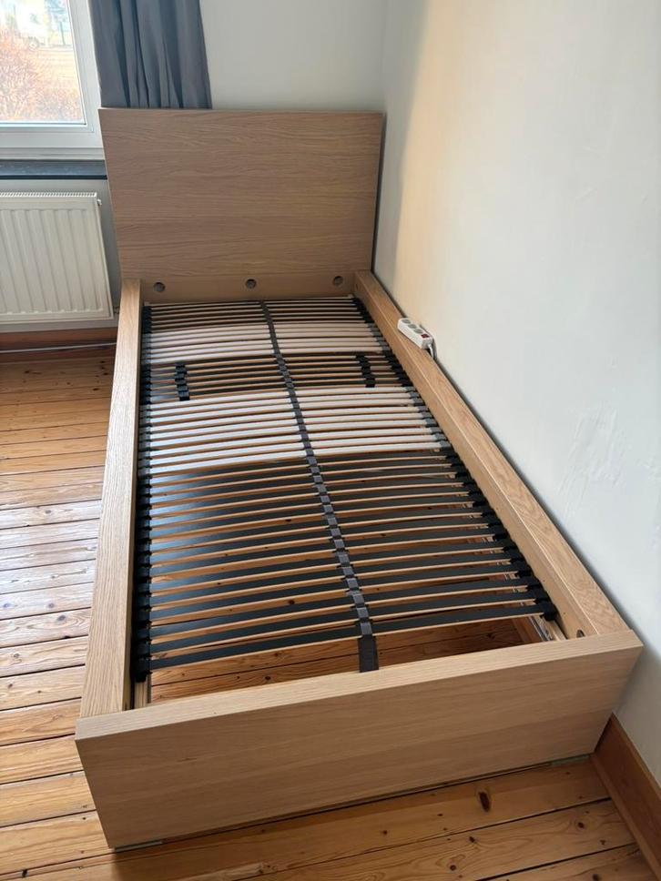 Lit 1 personne IKEA, Maison & Meubles, Chambre à coucher | Lits, Comme neuf, Une personne, 90 cm, 200 cm, Bois, Brun, Réglable