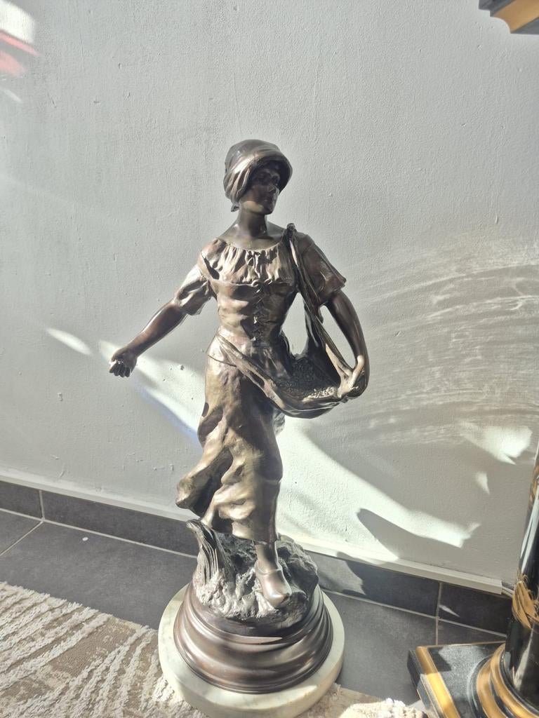 Bronze beeld  76 cm, Antiek en Kunst, Ophalen