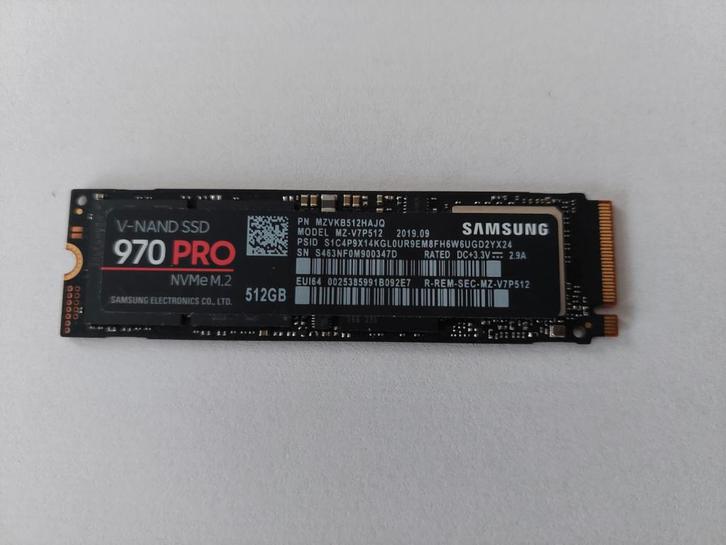 Disque SSD M2 2280 NVMe/ PCIe SAMSUNG 970 PRO de 512 Go, Informatique & Logiciels, Disques durs, Utilisé, Laptop, Interne, Enlèvement ou Envoi