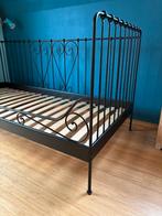 1 persoonsbed metaal, Huis en Inrichting, Slaapkamer | Bedden, Ophalen, Gebruikt, 90 cm, Eenpersoons