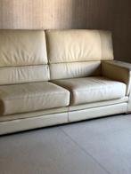 Salon cuir crème 3+2, Enlèvement, Comme neuf, Quatre personnes ou plus, Cuir