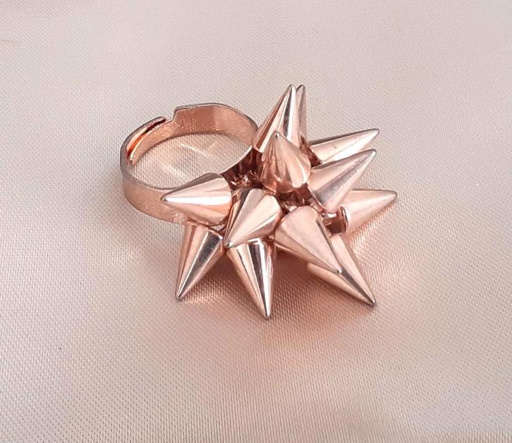 Cocktailring rosegold punk spikes, Bijoux, Sacs & Beauté, Bagues, Neuf, Femme, Rose, Enlèvement ou Envoi