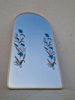 Retro bedrukte grote spiegel met bloemmotief ,  zeldzaam, Huis en Inrichting, Woonaccessoires | Spiegels, Ophalen, Minder dan 50 cm