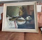 Stilleven op doek F Van Roe - 92,5 x 77,5 incl kader, Antiek en Kunst, Kunst | Schilderijen | Klassiek, Ophalen