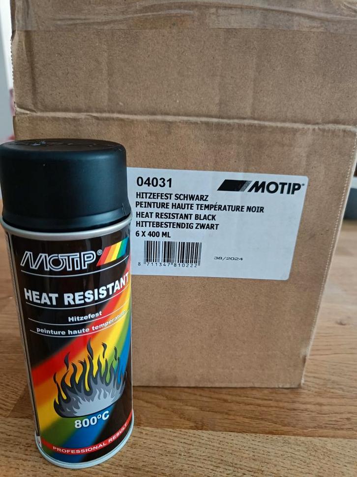 Spuitbus zwarte hittebestendige lak 400ml, Doe-het-zelf en Bouw, Verf, Beits en Lak, Lak, Zwart, Ophalen